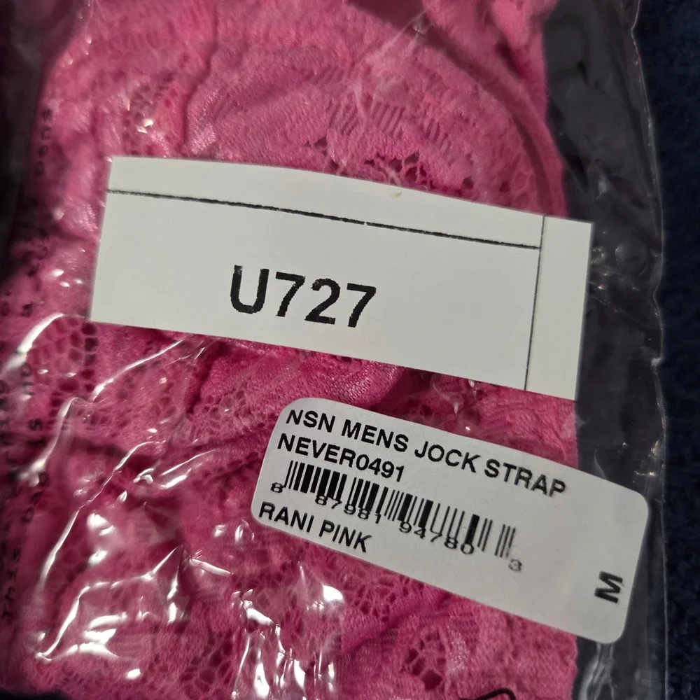 Cosabella Luxury Italian Men's Pink Lace Jock‎ Strap Designer Underwear Size M